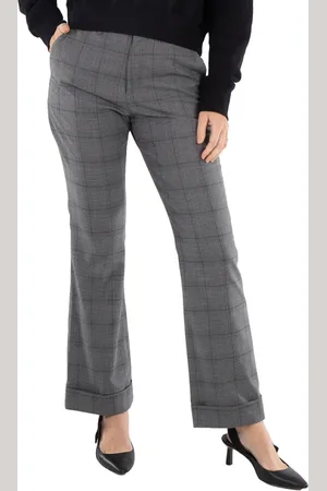 Kolor Ladies Gray Glen Plaid Tailored Trousers, Brand Size 2 (Medium)