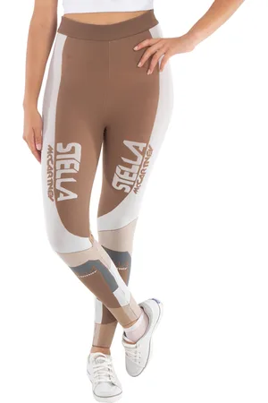 Stella McCartney Ladies Khaki Sporty Logo-Print Leggings, Brand Size 36 (US Size 2)