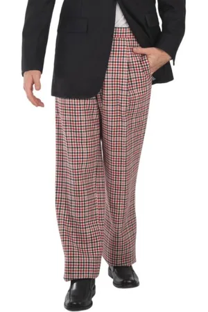 Thom Browne Mens Overcheck Hunting Tweed Single Pleat Trouser, Brand Size 1 (Small)