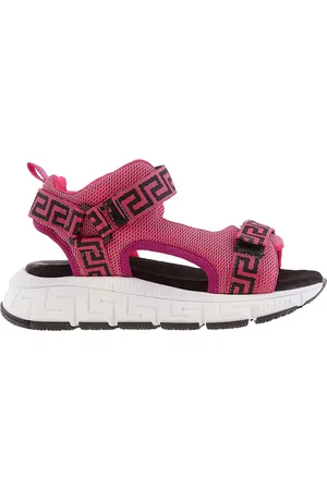 VERSACE Kids Greca Mesh Sandals, Brand Size 31 (13.5 Little Kids)
