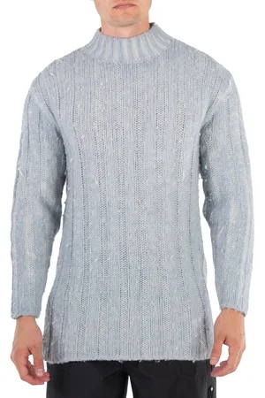 OUR LEGACY Mens Ice Blue Acrylic Funnel Neck Jumper, Brand Size 44 (US Size 34)