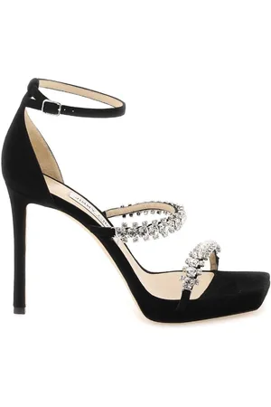 Jimmy Choo Black Bing 105 Crystal Sandals, Brand Size 39 ( US Size 9 )