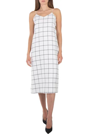 tibi Twill Windowpane Slip Dress, Brand Size 0