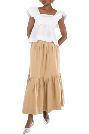 Ganni Flounce Tiered Maxi Skirt, Brand Size 38 (US Size 4)
