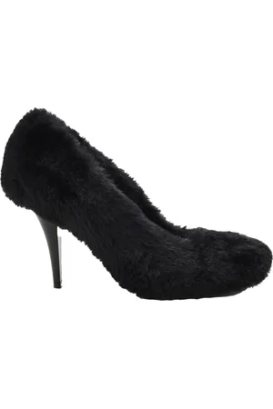 Stella McCartney Black Ryder Shaggy Stiletto Pumps, Brand Size 35 ( US Size 5 )
