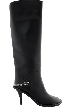 Stella McCartney Ladies Black Ryder Knee-High Stiletto Boots, Brand Size 37 ( US Size 7 )