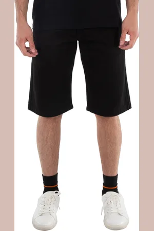 RAF SIMONS Mens Black Knee-Length Denim Shorts, Brand Size 46 (US Size 36)