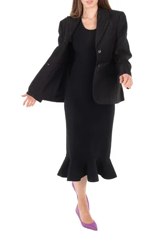Stella McCartney Tree Bark Jacquard Single-Breasted Blazer, Brand Size 44 (US Size 10)