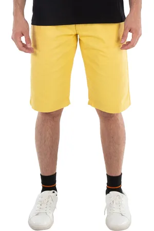 RAF SIMONS Mens Yellow Denim Skate Shorts, Brand Size 44 (US Size 34)