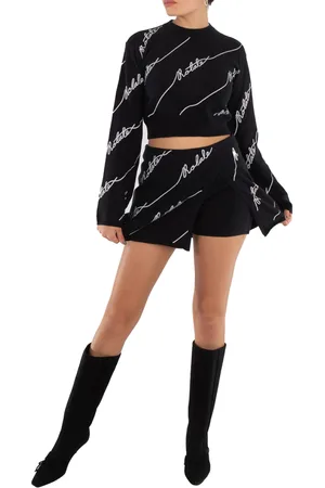 ROTATE Ladies Black Sequin Logo Mini Skirt, Brand Size 36 (US Size 2)