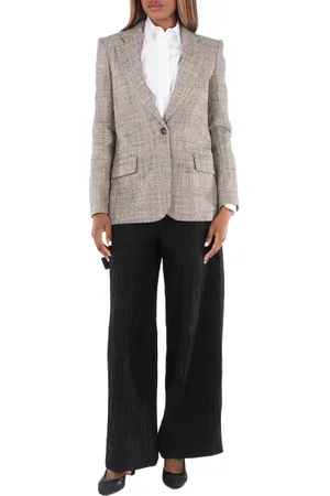 Stella McCartney Ladies Beige Single-Breasted Wide Blazer, Brand Size 38 (US Size 4)