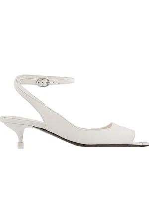 Alexander McQueen New Ivory Leather Punk Ankle Strap Sandals, Brand Size 39 ( US Size 9 )