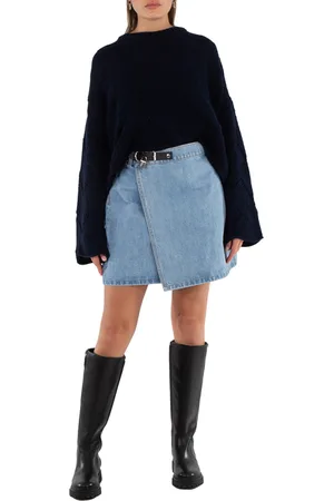 J.W.Anderson Padlock Strap Mini Denim Skirt, Size Small