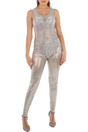 Burberry Textured Detailed Metallic Pants, Brand Size 8 (US Size 6)