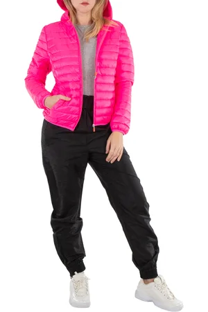 save the duck Ladies Fluo Pink Kyla Hooded Puffer Jacket, Brand Size 3 (M/L)
