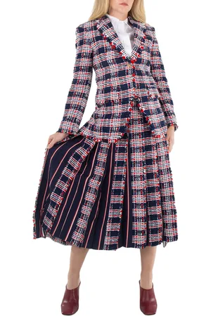 Thom Browne Sportcoat Check Tweed Blazer, Brand Size 38 (US Size 2)