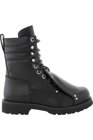 Burberry Lace Guard Detail Leather Ankle Boots, Brand Size 41 (US Size 8)
