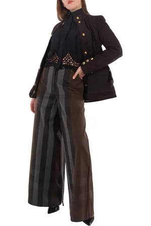Burberry High Waist Wide Leg Trousers, Brand Size 6 (US Size 4)