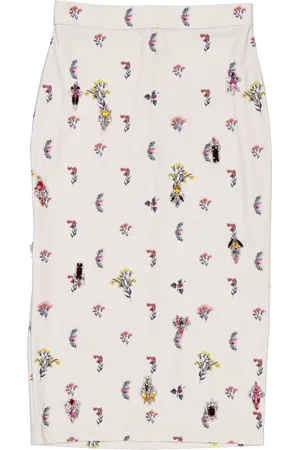 Burberry Ladies Stretch Jersey Crystal Floral Print Pedra Pencil Skirt, Brand Size 2 (US Size 0)