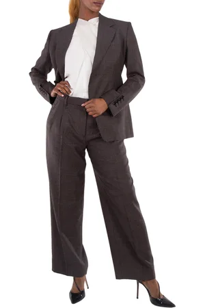 Burberry Gaelle Puppytooth Tailored Wool Trousers, Brand Size 6 (US Size 4)