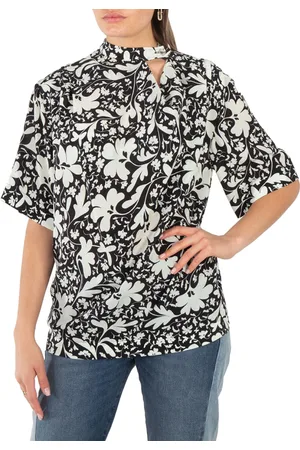 Stella McCartney Black Silk Foral Print Blouse, Brand Size 36 (US Size 2)