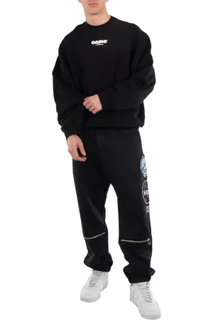 OAMC X Nasa Mens Black Multi-Patch Track Pants, Size Large