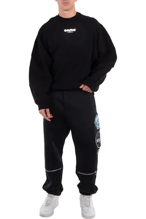 OAMC Mens Black Logo-Patch Nome Cotton Sweatshirt, Size Medium