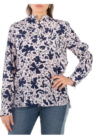 Stella McCartney Blue Silk Forest Floral Print Shirt, Brand Size 38 (US Size 4)