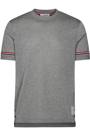 Thom Browne Lightweight Striped Cuff Cotton T-Shirt, Brand Size 3 (Large)