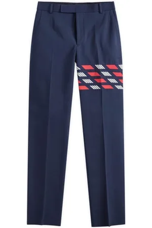 Thom Browne Mens Blue Cotton 4-Bar Chino Trouser, Brand Size 1 (Small)