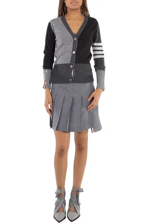 Thom Browne Funmix Wool Fresco Pleated Mini Skirt, Brand Size 38 (US Size 2)