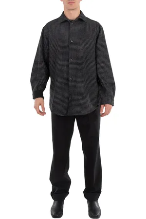 Nanushka Matize Long Sleeve Houndstooth Shirt, Size Medium
