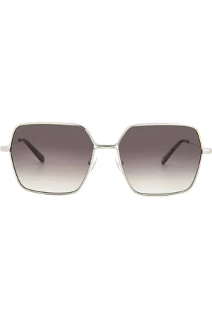 GARRETT LEIGHT MEADOW SUN Waning Moon Gradient Square Ladies Sunglasses 4067 SV-BAR/WMNG 56