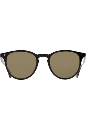 GARRETT LEIGHT MANZANITA SUN Green Oval Sunglasses 2151 BK/GRN 50