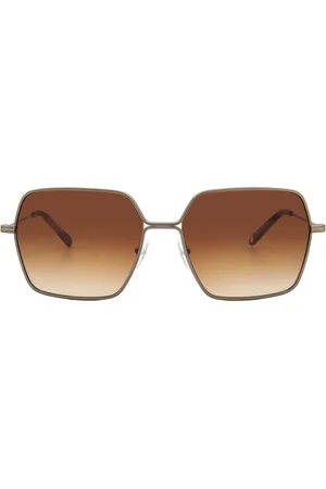 GARRETT LEIGHT MEADOW SUN Brunette Square Ladies Sunglasses 4067 ATG-VINBRT/BRNTG 56
