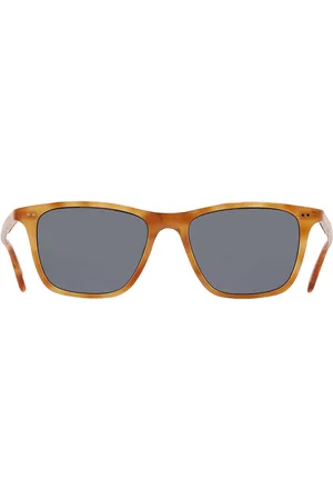 GARRETT LEIGHT HAYES SUN Pure Blue Smoke Polarized Square Sunglasses 2141 EMT/PBS PLR 52