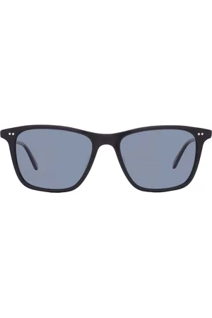 GARRETT LEIGHT HAYES SUN Pure Blue Smoke Polarized Square Sunglasses 2141 BK/PBS PLR 52