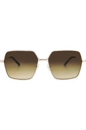 GARRETT LEIGHT MEADOW SUN Olive Gradient Square Ladies Sunglasses 4067 G-DGFR/OG 56