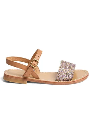 BONPOINT Girls Apis Glitter Leather Sandals, Brand Size 31 (13.5 Kids)