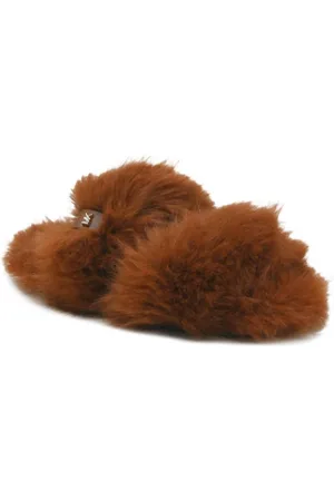 Michael Kors Faux Fur Tula Slides, Brand Size 6 ( US Size 6 )