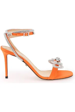 Mach & Mach Double Bow Crystal Satin Sandals, Brand Size 36 ( US Size 6 )