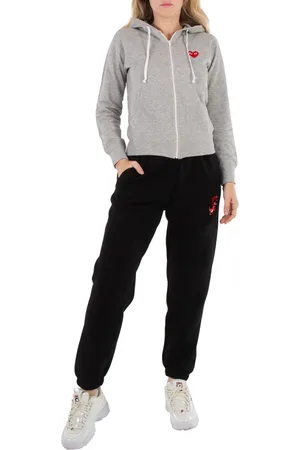 Comme des Garçons Ladies Embroidered Hearts-appliqued Cotton-jersey Hoodie, Size X-Small