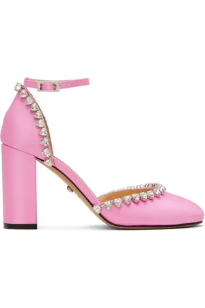 Mach & Mach Audrey 95 Crystal Heart Satin Pumps, Brand Size 36.5 ( US Size 6.5 )