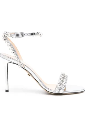 Mach & Mach Crystal Heart Embellished 95Mm Heel Sandal, Brand Size 37 (US Size 7)