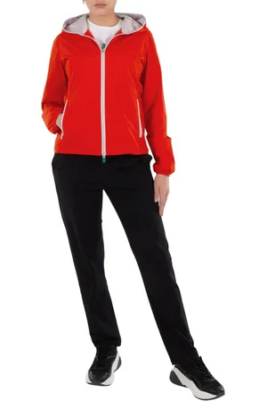 save the duck Traffic Red Stella Hooded Rain Jacket, Brand Size 1 (Small)