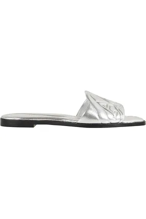 Alexander McQueen Embossed Seal Leather Slides, Brand Size 36 ( US Size 6 )