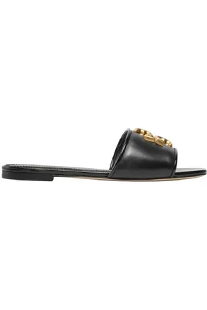 Tory Burch Slip-On Leather Slides, Size 5