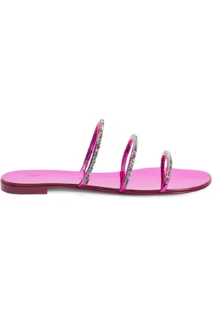 Giuseppe Zanotti Dark Colorful Rhinestone-Embellished Sandals, Brand Size 36 ( US Size 6 )