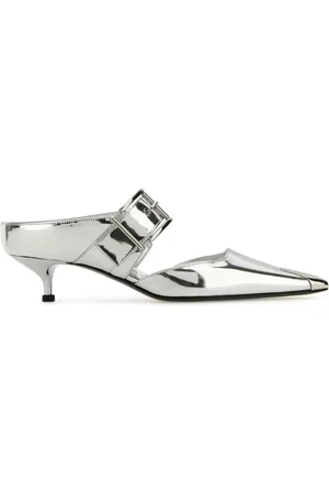 Alexander McQueen Punk 40mm Mirrored Mules, Brand Size 38 ( US Size 8 )