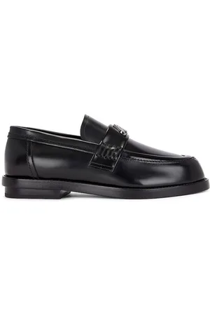 Alexander McQueen Seal Logo Leather Loafers, Brand Size 40 ( US Size 7 )